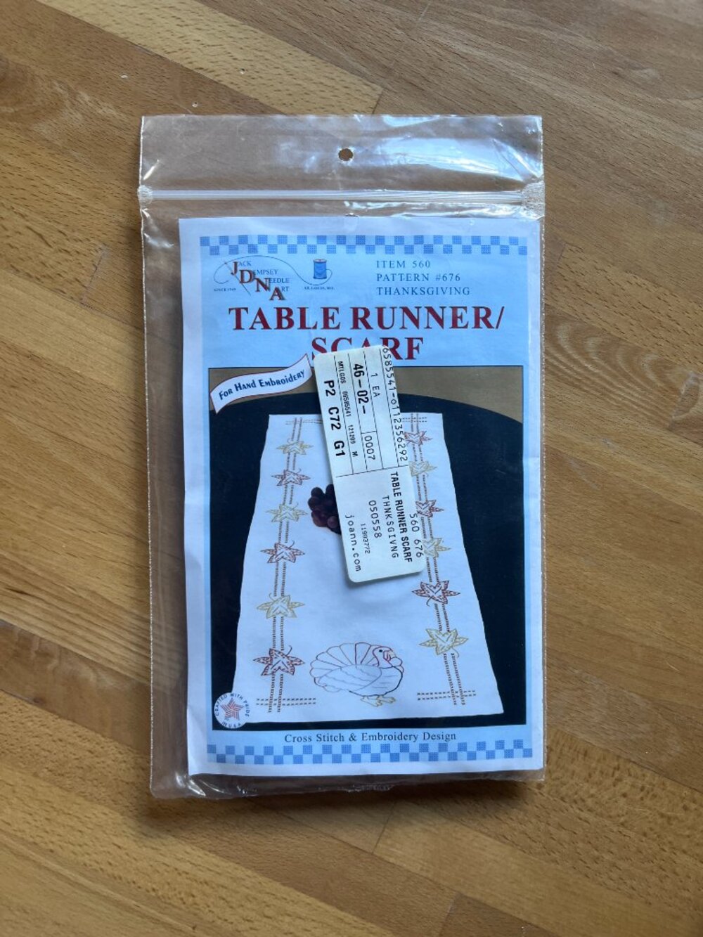 Thanksgiving Table Runner Cross Skitch and Embroidery Design Kit Hand Embroidery